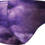 Nike Swim Men's Cloud Brief Swimsuit - A purple men's swimsuit with a cloud pattern and a high waist cut.