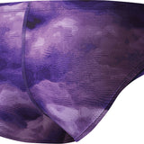 Nike Swim Men's Cloud Brief Swimsuit - A purple men's swimsuit with a cloud pattern and a high waist cut.