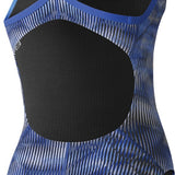 Nike Swim Women's Vibe Lingerie Tank One-Piece Swimsuit - A black one-piece swimsuit with a tank-style top and thin straps, featuring a small Nike logo on the left hip.