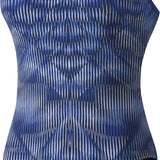 Nike Swim Ladies' Vibe Cut-Out Tank One-Piece Swimsuit - A blue and white one-piece swimsuit with a cut-out design on the side, featuring thin straps and a tank-style top.