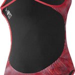 Nike Swim Ladies' Vibe Cut-Out Tank One-Piece Swimsuit - A black one-piece swimsuit with cut-out details on the sides and a tank-style top.