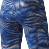 Nike Swim Men's Vibe Jammer Swimsuit - A blue and white swimsuit with a pattern of diagonal stripes.
