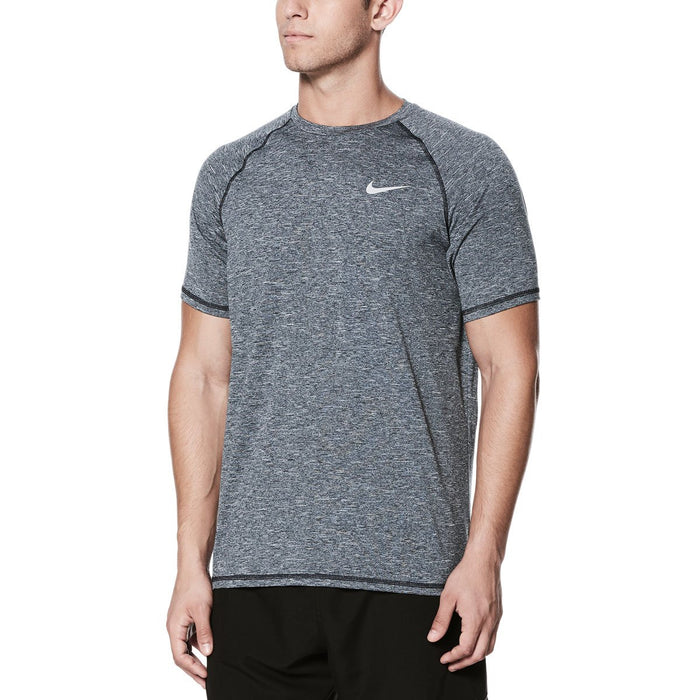 Nike Men's Heathered Short-Sleeve Hydroguard Swim Shirt