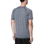 Nike Swim Men's Hydroguard Heather Short Sleeve T-Shirt - A heather grey short-sleeved t-shirt with a crew neck and black trim around the armholes.