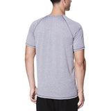 Nike Swim Men's Beam Hydroguard Short Sleeve T-Shirt - A light blue short-sleeved t-shirt with a crew neck and thin straps at the back.
