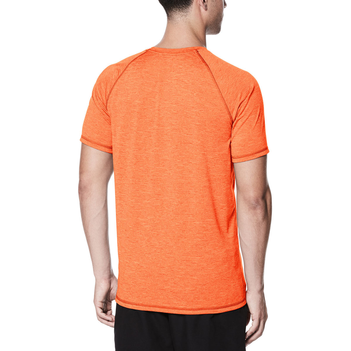 Nike Swim Men's Beam Hydroguard Short Sleeve T-Shirt - A short-sleeved orange t-shirt with a crew neck and thin straps.