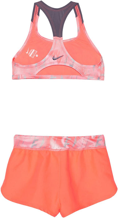 Nike Swim Girls' Amp Axis Racerback Sport Top Short Set Two-Piece Swimsuit