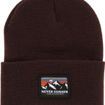 Never Summer - A beanie with a retro sunset design on the cuff.