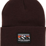 Never Summer - A beanie with a retro sunset design on the cuff.