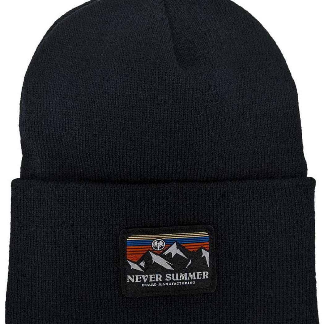 Never Summer - A beanie with a retro sunset design on the cuff.