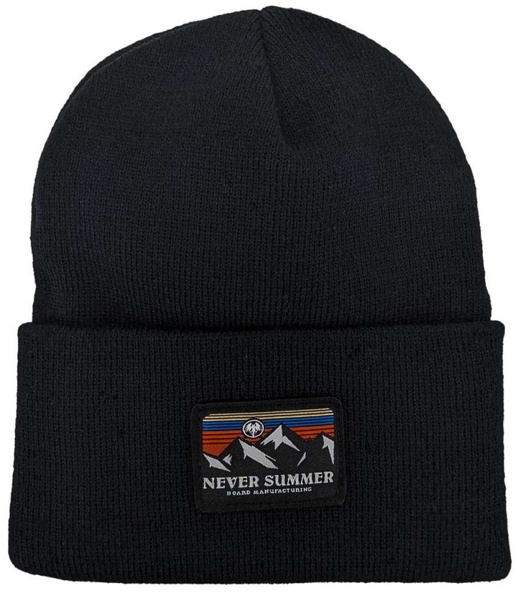 Never Summer - A beanie with a retro sunset design on the cuff.