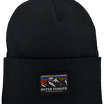 Never Summer - A beanie with a retro sunset design on the cuff.