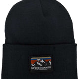 Never Summer - A beanie with a retro sunset design on the cuff.