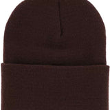 Never Summer Retro Sunset Cuff Beanie 2024 - A brown beanie with a cuff at the bottom and a subtle sunset pattern on the front.