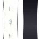 Nidecker Women's Venus Snowboard 2023 - A white snowboard with a pink and purple floral pattern at the top of the tail.