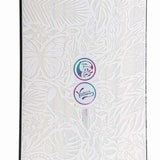 Nidecker Women's Venus Snowboard 2023 - White snowboard with floral pattern and black bindings.