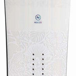Nidecker Women's Venus Snowboard 2023 - White snowboard with a floral pattern on top and bottom sheets.