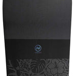 Nidecker Women's Venus Plus Snowboard 2024 - A black snowboard with a subtle floral pattern and silver screws on the bottom.