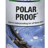 Nikwax Polar Proof - A white spray can with a blue and green logo on top, featuring a snowflake design.