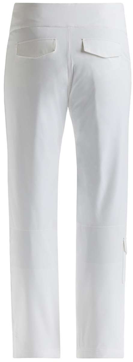Nils Ladies Addison 3.0 Insulated Pant - White pants with a slight sheen, featuring two back pockets and a small pocket on the right thigh.