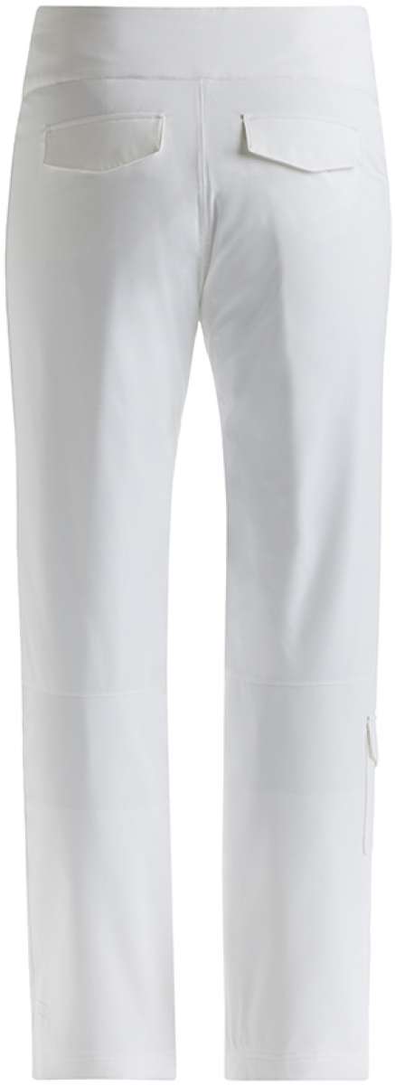Nils Ladies Addison 3.0 Pant Short 2022-2023 - A pair of white, slim-fit pants with a flat front and two back pockets.