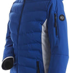 Nils Ladies Bianca Insulated Quilted Jacket - A royal blue quilted jacket with a black zipper and silver snap buttons.