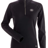 NILS Ladies Lisie Quarter Zip Fleece - A black quarter-zip fleece with a snowflake logo on the left chest area.