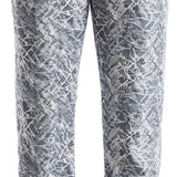 NILS Ladies Megeve Insulated Print Pant 2022-2023 - A pair of insulated snow pants with a gray and white abstract print pattern.