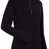Nils Ladies Robin 1/4 Zip Turtle Neck - A black turtle neck sweater with a zipper on the chest and long sleeves.