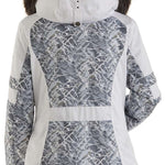 Nils Ladies Val D'Isere Print Faux Fur Jacket 2022-2023 - A ladies jacket with a print design and faux fur trim on the hood.