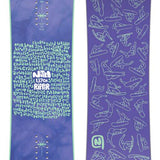 Nitro's Ripper Snowboard - A blue snowboard with a white logo and text on top of it.