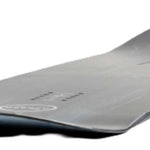 Nitro Magnum Snowboard 2024 - A black snowboard with a white logo on top, featuring a wavy pattern and a glossy finish.