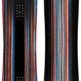 Nitro SMP Snowboard 2024 - A black snowboard with blue, red and white stripes.