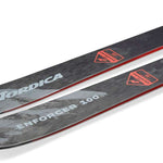 Nordica Enforcer 100 Skis 2024 - Black skis with red trim and a textured pattern on top.