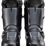 Nordica HF 110 Ski Boots 2024 - Black ski boots with a shiny finish and vertical ridges on the front.