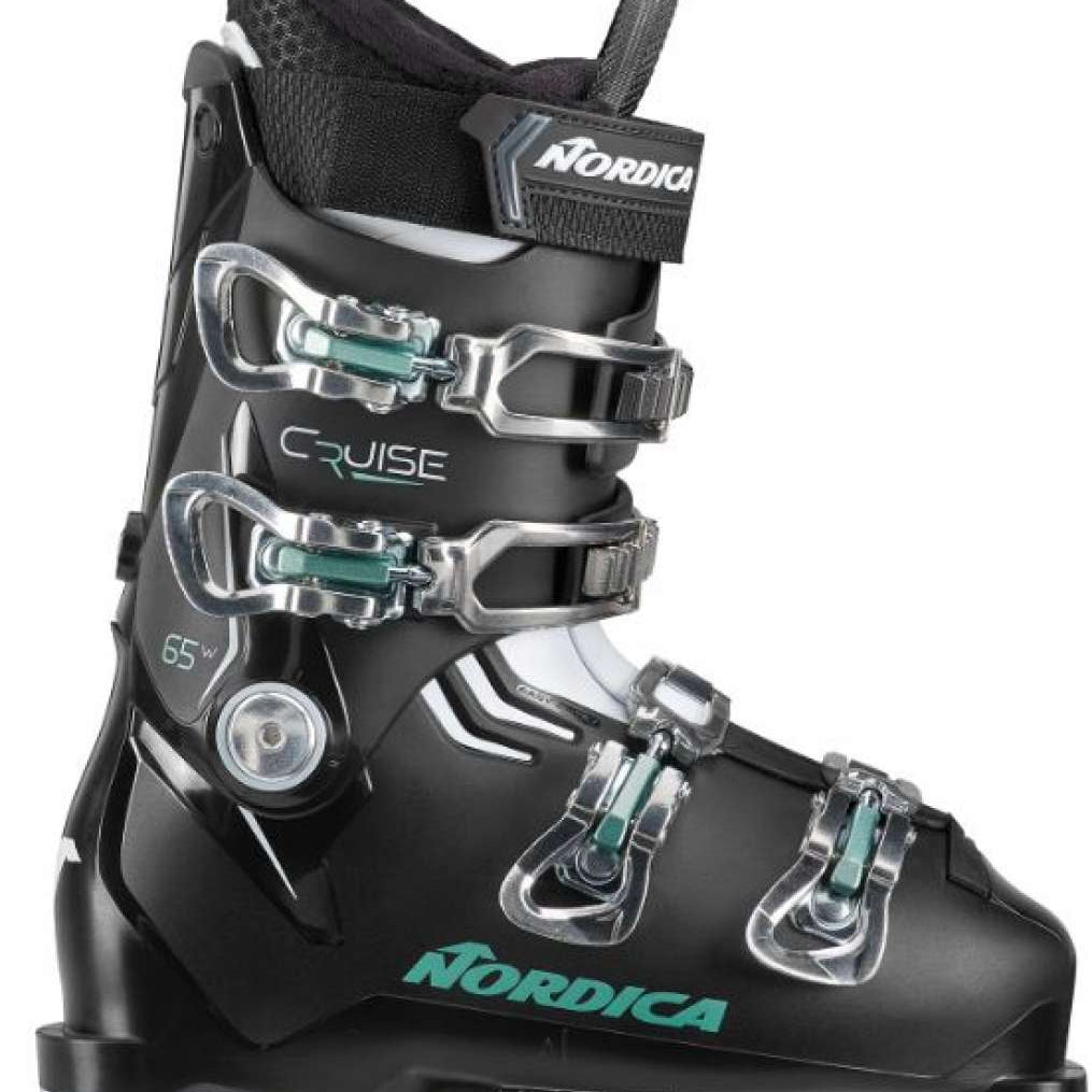 Nordica Ladies Cruise 65 Ski Boots 2024 - Black ski boots with silver buckles and straps.