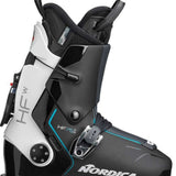 Nordica Ladies HF 75 R Ski Boots 2024 - A pair of black ski boots with blue accents and a white logo on the side.