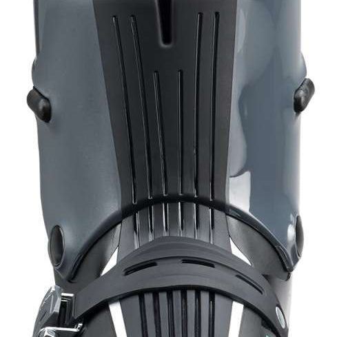 Nordica Women's HF 85 Ski Boots 2024 - Black ski boots with a textured pattern on the side and silver buckles.