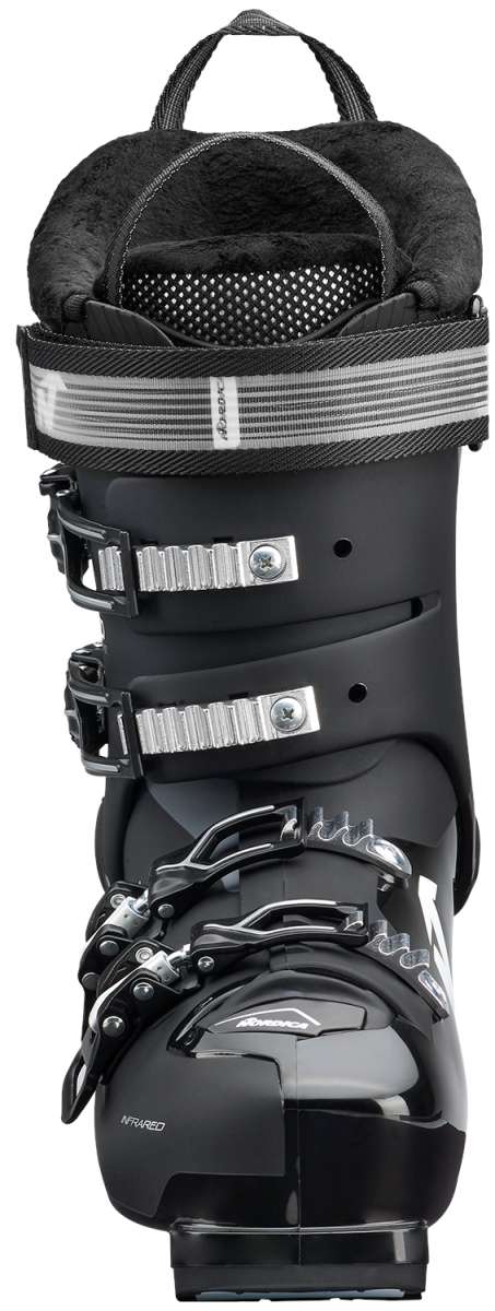 Nordica Ladies Speedmachine 3 85 Ski Boot 2023 - Black ski boot with white polka dots on a black strap.