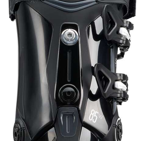 Nordica Ladies Speedmachine 3 85 Ski Boot 2023 - Black ski boot with white lettering and silver hardware.