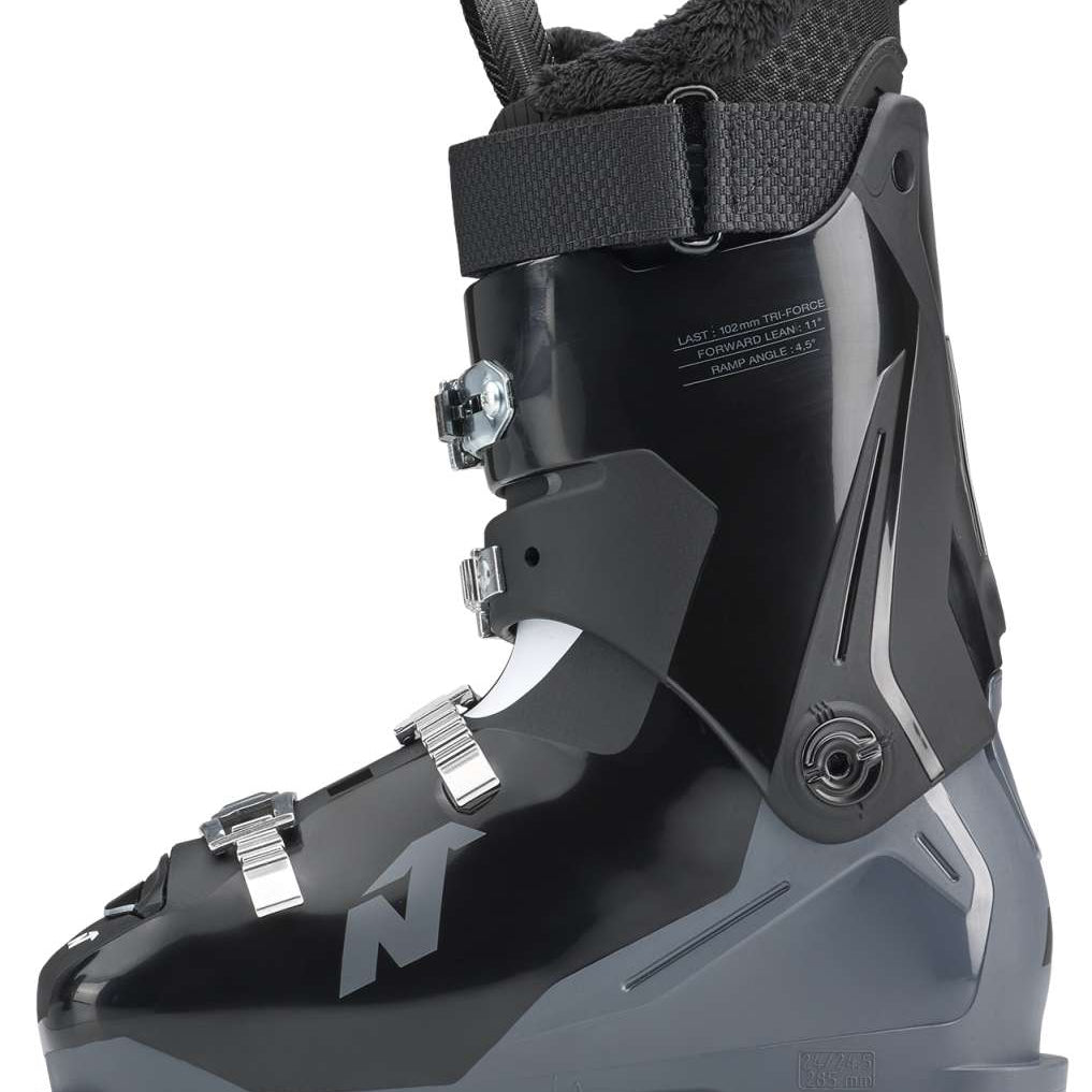 Nordica Ladies Sportmachine 3 65 Ski Boots 2024 - Black ski boots with silver buckles and straps.