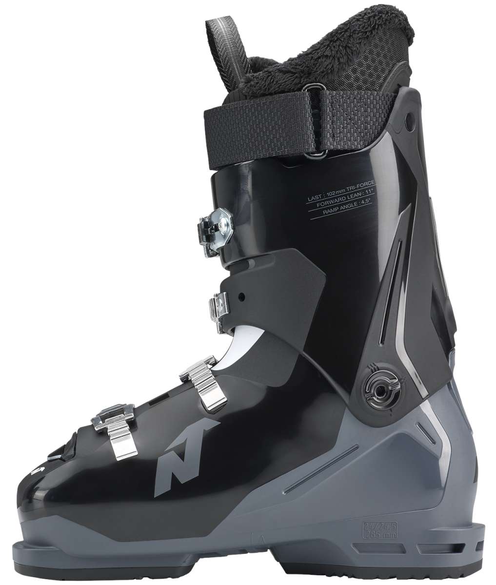 Nordica Ladies Sportmachine 3 65 Ski Boots 2024 - Black ski boots with silver buckles and straps.