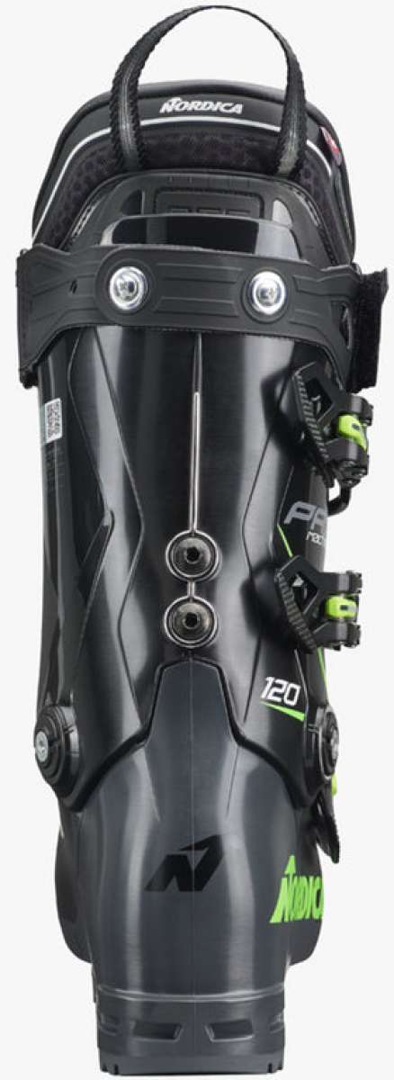Nordica Promachine 120 Ski Boots 2024 - Black ski boots with white lettering and silver buckles.