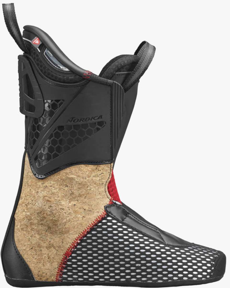 Nordica Promachine 120 Ski Boots 2024 - Black ski boots with a honeycomb pattern on the side and red accents.