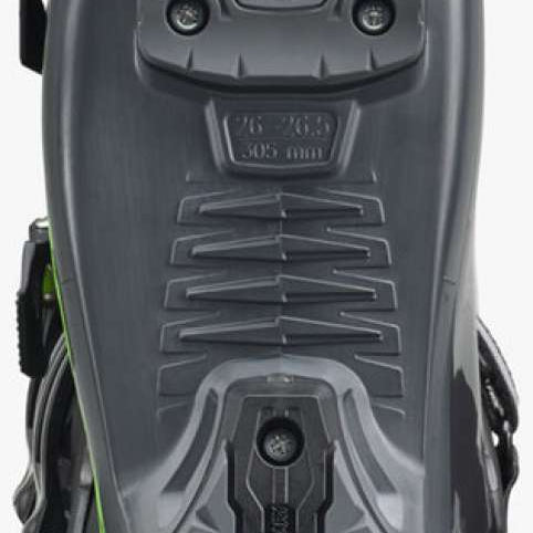 Nordica Promachine 120 Ski Boots 2024 - Black ski boots with silver hardware and a textured rubber sole.