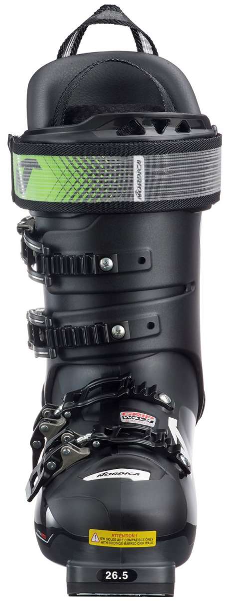 Nordica Promachine 120 Ski Boot 2023 - Black ski boot with lime green accents and a white logo on the side.