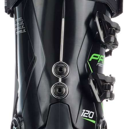 Nordica Promachine 120 Ski Boot 2023 - Black ski boot with white lettering and silver hardware.