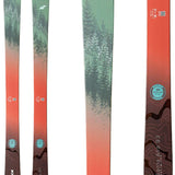 Nordica Santa Ana 93 Unlimited Skis 2024 - A pair of skis with a green top and brown bottom, featuring trees on the top portion.