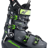 Nordica Speedmachine 3 120 Ski Boots 2024 - Black ski boots with lime green accents and silver buckles.