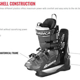Nordica Sportmachine 3 110 Ski Boots 2024 - Black ski boot with white accents and silver buckles.